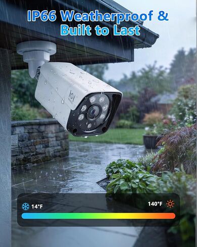KEPEAK Wired Security Camera System Indoor Outdoor, Motion Detection, Remote Access, 4pcs 1080P Surveillance CCTV Cameras, H.265+ 4CH DVR(NO HDD) in Kuwait