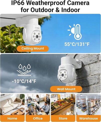 Anlapus 5MP Wired Security Camera System with Human Vehicle Detection & Audio Recording, Includes 6pcs Outdoor Indoor Cameras with Night Vision, 8CH DVR with 1TB HDD for 24/7 Home Surveillance. in Kuwait