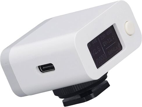Fafeicy Camera Light Meter, ABS Reflection Light Meter with OLED Display, ISO 6 to 8000, 45 Degree Metering, USB Rechargeable 300mAh, for Photography Equipment Users and Shutter Priority in Kuwait