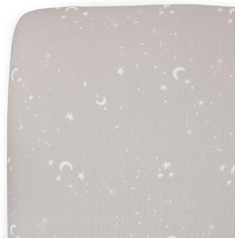 Little Unicorn Organic Muslin Crib Sheet | Soft & Breathable Fitted Sheet for Crib Mattress | 100% Cotton 52"x28" | (Sand Stripe) in Kuwait