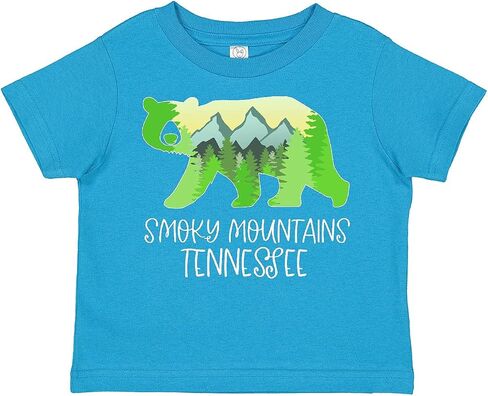 inktastic Smoky Mountains, Tennessee- Mountains and Bear Shape Toddler T-Shirt in Kuwait