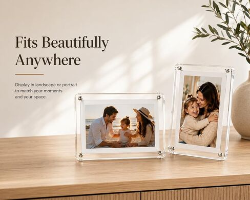 7 Inch Acrylic Digital Picture Frame, No WiFi Needed, Photos and Videos | 4GB Storage, USB Transfer, Rechargeable Battery in Kuwait