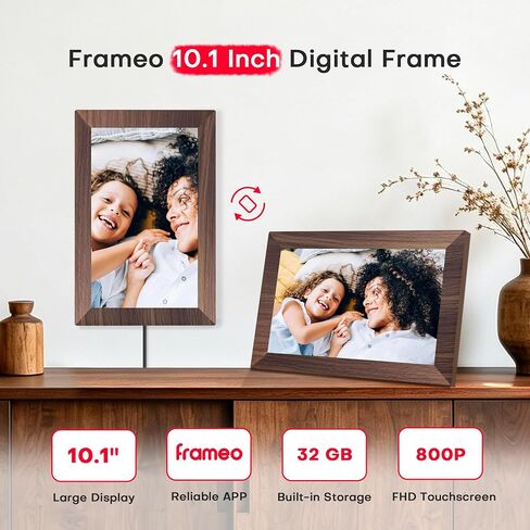 Frameo Digital Picture Frame, 10.1'' Electronic Photo Frame Load from Phone | 1280×800 IPS Touch Screen, 32GB, Easy Share Photos & Videos with Family, Birthday Anniversary Wedding House Warming Gifts in Kuwait