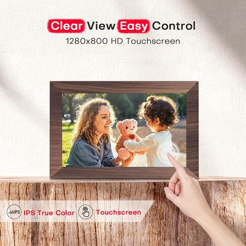 Frameo Digital Picture Frame, 10.1'' Electronic Photo Frame Load from Phone | 1280×800 IPS Touch Screen, 32GB, Easy Share Photos & Videos with Family, Birthday Anniversary Wedding House Warming Gifts in Kuwait