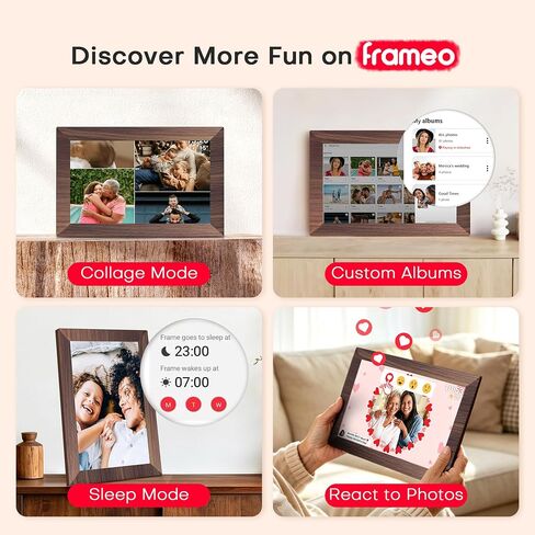 Frameo Digital Picture Frame, 10.1'' Electronic Photo Frame Load from Phone | 1280×800 IPS Touch Screen, 32GB, Easy Share Photos & Videos with Family, Birthday Anniversary Wedding House Warming Gifts in Kuwait