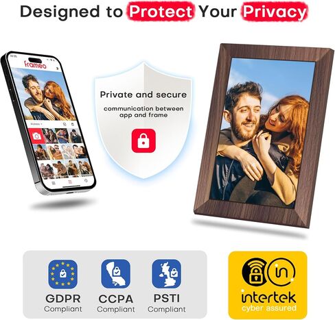 Frameo Digital Picture Frame, 10.1'' Electronic Photo Frame Load from Phone | 1280×800 IPS Touch Screen, 32GB, Easy Share Photos & Videos with Family, Birthday Anniversary Wedding House Warming Gifts in Kuwait