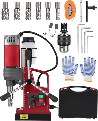 PrecisionAuto Magnetic Drill Press – 1450W Motor, 820RPM, 1.57" Boring Diameter, 13000N Magnetic Force, Twist Drill Adapter, Portable Electric Drill for Steel Beam & Metal, Industrial & Construction in Kuwait