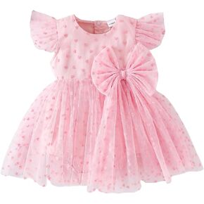 Baby Girls Heart Dress Tulle Bow Romper Dress Princess Party Birthday Outfit 0-24M in Kuwait
