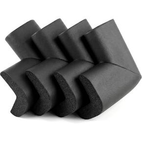 4Pcs Bed Frame Corner Protector, Soft Foam Rubber Guards Bumpers Safe Impact Absorption Edge Desk Furniture Safety Cover Bumpers for Bed Frame Table Cabinet Furniture Corner, Black in Kuwait