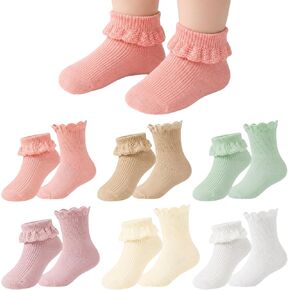 6M-5T Toddler Little Girls Cute Ruffle Socks,Girls Turn Cuff Frilly Dress Crew Socks in Saudi Arabia