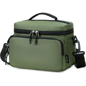 Padwa Lifestyle Small Portable Camera Bag - Compact Nylon Camera Photography Bag Weather Resistant with Lens Compartment,Casual Camera Bag for Small Digital,SLR,Mirrorless Cameras(Green) in Kuwait
