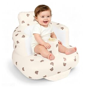 Inflatable Baby Seat for Babies 3-36 Months, Blow Up Baby Floor Seat in Air Pump, Inflatable Sit Me Up Seat for Baby Girls & Boys, Bear in Kuwait