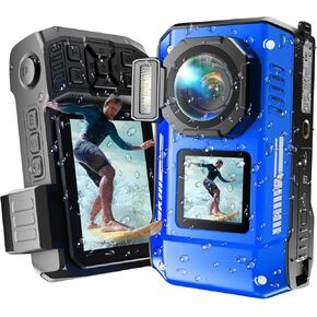 Maxmango D50 8K Underwater Camera, 70MP 33FT Waterproof Digital Camera with Dual Screens, Point and Shoot Camera for Snorkeling, Swimming, Surfing, Beach Travel, 2500mAh Battery, Orange (16GB) in Kuwait