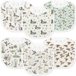 Baby Bibs for Baby Boys Girls 6-Pack Mallard Duck Drool Bibs Soft Absorbent Cotton Infant Feeding Bandana Bibs Teething Drooling Nursery Gifts for Newborn Toddlers Feeding Baby Stuff in Kuwait