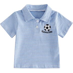 Toddler Boy Soccer Polo Shirt Game Day Boys Shirt Short Sleeve Kids Football Outfit Summer Sports Fans Tee Top in Kuwait