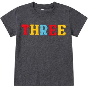 Baby Boy Birthday Shirt Toddler Embroidery T-Shirts Bday Party Short Sleeve Tee Kids 1st 2nd 3rd 4th 5th 6th Outfit in Kuwait