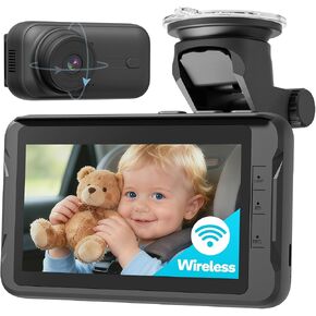 Wireless Baby Car Camera, Totsafe Car Baby Monitor No Wi-Fi Needed, Auto Night Vision IR-Cut Adjustable Lens, Long Battery for Rear-Facing Seat Long Trips, Newborn Travel Essentials in Saudi Arabia