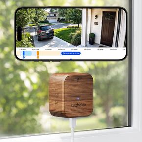 5MP 3K Window Security Camera for Home, No Subscription | Magnetic Mount, Full-Color Night Vision, 24/7 Recording, Free Cloud Storage, AI Person Detection, Dual-Band WiFi, Walnut Wood in Kuwait