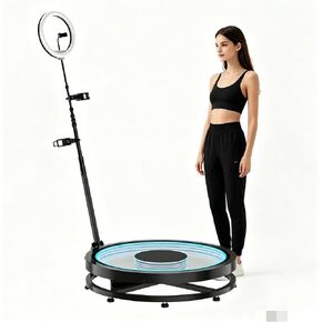 360 Photo Booth Machine for Group Events, 80cm Rotating Base Fits 3-5 People, Automatic Spin Camera with App Lighting Control in Kuwait