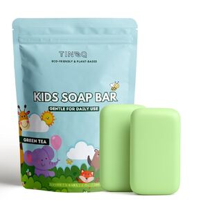 Kids Soap Bar | Gentle for Sensitive Skin | Unscented Bar Soap, Fragrance-Free | Natural Bar Soap with Moisturizing Organic Shea Butter | Eco Space Packaging for Kids & Earth | 2 Bars – 3.5 oz Each in Saudi Arabia