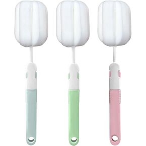 Sponge Bottle Brushes 3 Piece Baby Bottle Brushes Long Handle Cup Scrubber Brush Portable Sponge Bottle Cleaning Brush (3PCS) in Kuwait