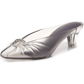 Jelly Sandals for Women PeepToe Kitten Heels Clear Backless Bow Mule Slides | Transparent TPU Upper With Ruched Knot,Padded Insole,Comfy Kitten Heel Easy Slip-On Jelly Shoes For Weddings Parties Vacation in Saudi Arabia