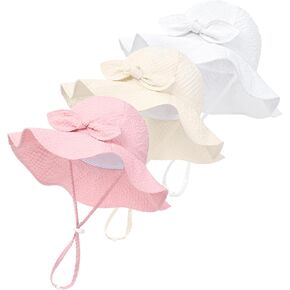 Baby Girl Sun Hat Infant Toddler Beach Hat UPF50+ Wide Brim Kids Summer Sun Protection in Kuwait