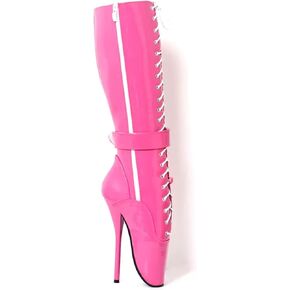 High Heels 18CM Ballet Boots Lace Up,Pink-11 in Kuwait