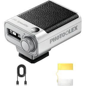 PHOTOOLEX G02 Mini Camera Flash GN10 45g USB-C Speedlite | Universal hot shoe. GN10 output. 6500K daylight color. 0.1s recycle. 45g pocket flash with USB-C fast charging in Saudi Arabia