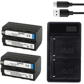 7500mAh NP F750 NP F770 F730 with LED Charger for NP F960 F970 NP-F550 CCD-TRV215 CCD-TR917 CCD-RV100 CCD-TRV58 V1J z1 ﻿(2Pcs) in Kuwait