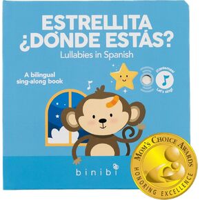 Binibi Estrellita Bilingual Spanish Sound Book for Toddlers 1-3 | Libros en Español para Niños. Spanish lullabies and nursery rhymes, interactive sound buttons, sturdy board book. in Kuwait