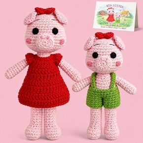 Splandiant Big Sister Crochet Gifts for Girls, Big Sister Little Sister Cat Doll Gift to Celebrate Little Girls Promoted to Sister, Gifts for Older Siblings of New Baby in Saudi Arabia