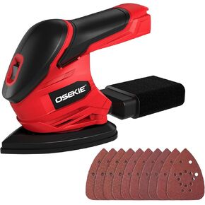 Cordless Detail Sander for Milwaukee M18 Battery (Tool Only) 12000 OPM | Compact Palm Sander with Dust Bag & 10 Pcs Sandpapers, Ergonomic Mouse Design for Woodworking, Detailing, Polishing in Kuwait
