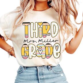 Personalized Teacher Name Wildflower Shirt, Custom Teach Them Love Them Watch Them Grow T-Shirt, Back to School Outfit, First Day of School Shirt, Teacher Team Tee, Teacher Appreciation Gift 4 in Kuwait