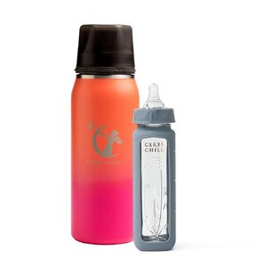Ceres Chill Breastmilk Chiller/Warmer Bundle, 27oz of Storage, 20 Hour Chill, Comes with Glass Baby Bottle for The Ultimate Bottle Warming Duo (Dawn Chiller & Gray Bottle) in Saudi Arabia