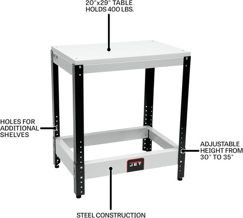 JET Universal Benchtop Machine Table (728100) + JET 2-Inch Swivel Lock Casters (98-0129) in Kuwait