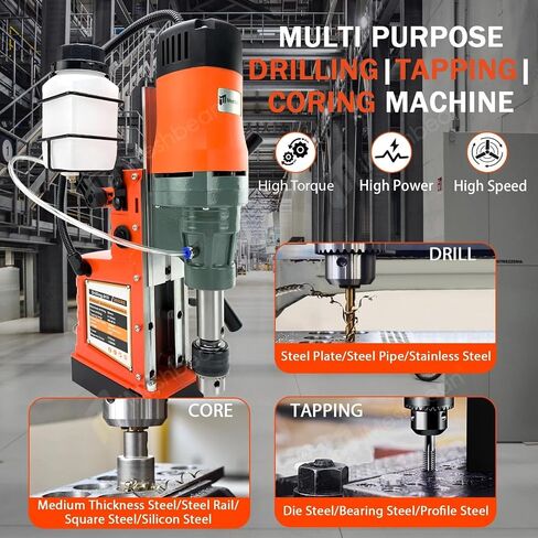 Mag Drill Press, 1800W 2" Boring Diameter, 3102lbf/13800N Power Magnetic Drill Press, 760 PRM, 10-Speed Regulation, Electric Drilling Machine for Industrial and Home Improvement in Kuwait