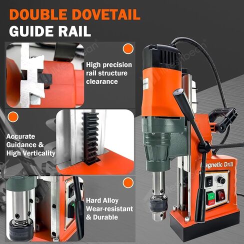 Mag Drill Press, 1800W 2" Boring Diameter, 3102lbf/13800N Power Magnetic Drill Press, 760 PRM, 10-Speed Regulation, Electric Drilling Machine for Industrial and Home Improvement in Kuwait