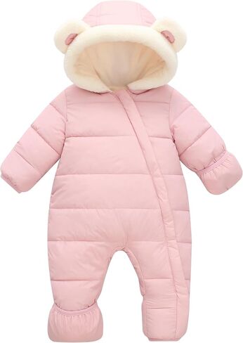 Baby Boys Girls Jumpsuit Fleece Lined Winter Coat 0-24 Months Romper Snowsuit Outwear in Kuwait