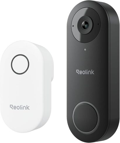 REOLINK Video Doorbell WiFi 2K Wired Camera, 4:3 Wide View Outdoor Camera | No Subscription Local Storage, AI Detection, 5G&2.4G WiFi, Two-Way Talk, Front Door Home Security, Customized Reolink Chime in Kuwait