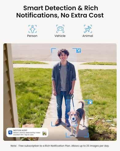 REOLINK Video Doorbell WiFi 2K Wired Camera, 4:3 Wide View Outdoor Camera | No Subscription Local Storage, AI Detection, 5G&2.4G WiFi, Two-Way Talk, Front Door Home Security, Customized Reolink Chime in Kuwait