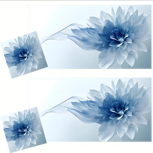 2 Pcs Fluorescent Light Covers for Drop Ceiling, Magnetic Fabric Diffuser, 4x2 Feet, for Office, School, Hospital, Home(Blue Dahlia) in Kuwait