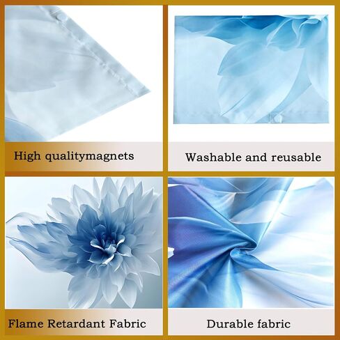 2 Pcs Fluorescent Light Covers for Drop Ceiling, Magnetic Fabric Diffuser, 4x2 Feet, for Office, School, Hospital, Home(Blue Dahlia) in Kuwait