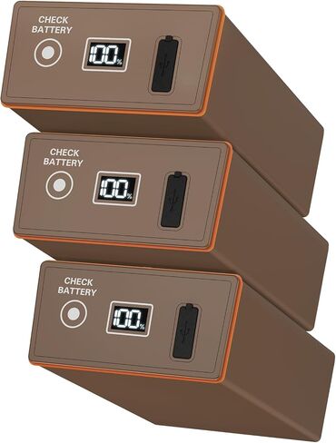 Rechargeable Battery 3 Pack Compatible with Moultrie Edge Trail Cameras, Digital Display, USB-C 20WPD Fast Charging, Solar Panel Compatible Replacement Power Pack for Edge, Edge Pro, Edge 2, Edge 3 in Kuwait