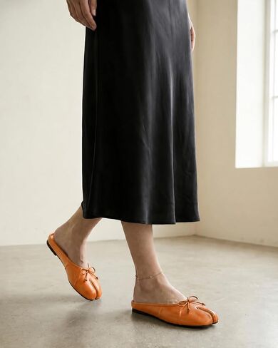 Women’s Split Toe Mule Flats Slip On Minimalist Ballet Flats with Bow Detail Comfortable Casual Dress Shoes for Work, Brunch and Daily Wear in Kuwait