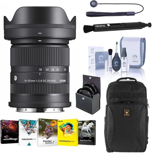 Sigma 18-50mm f/2.8 DC DN Contemporary Lens for Sony E with 4-Year USA Warranty, 55mm UV/CPL/ND Filter Kit, Backpack, Cleaning Kit, Lens Cleaner, Cap Tether & Software Kit in Kuwait