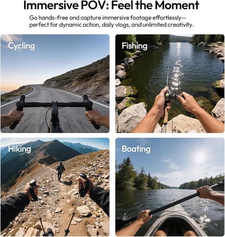 ULANZI Head Strap Mount for Action Camera & Phone, Comfortable POV Head Mount with 360° Rotation, Compatible with Action Camera DJI Osmo Insta360 iPhone - Hands Free Vlogging in Kuwait