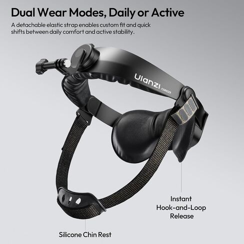 ULANZI Head Strap Mount for Action Camera & Phone, Comfortable POV Head Mount with 360° Rotation, Compatible with Action Camera DJI Osmo Insta360 iPhone - Hands Free Vlogging in Kuwait