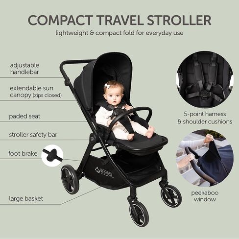 KOOLABABY Reversible Baby Stroller – Foldable Stroller with Parent & World Facing Seat, Multi-Recline & Extendable Canopy – Toddler Stroller in Kuwait