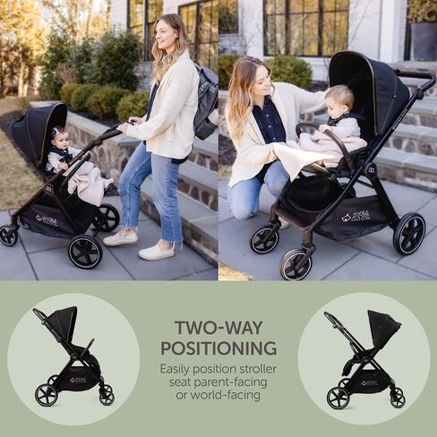 KOOLABABY Reversible Baby Stroller – Foldable Stroller with Parent & World Facing Seat, Multi-Recline & Extendable Canopy – Toddler Stroller in Kuwait